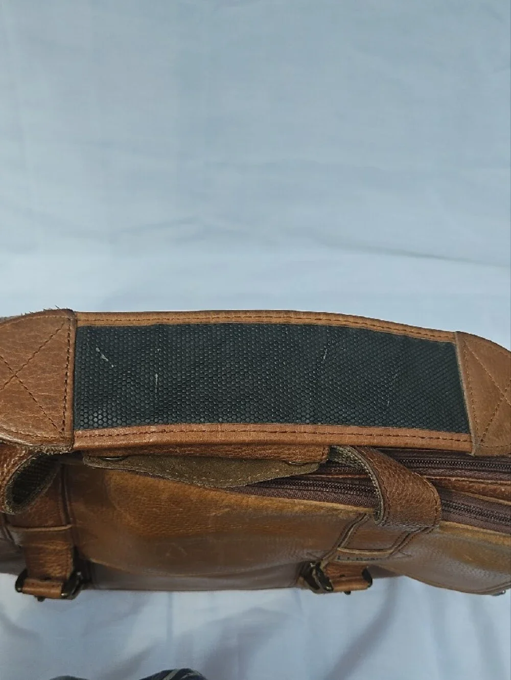 Vintage LL Bean Leather Messenger Briefcase Laptop Shoulder Bag Brown 0DMU1
